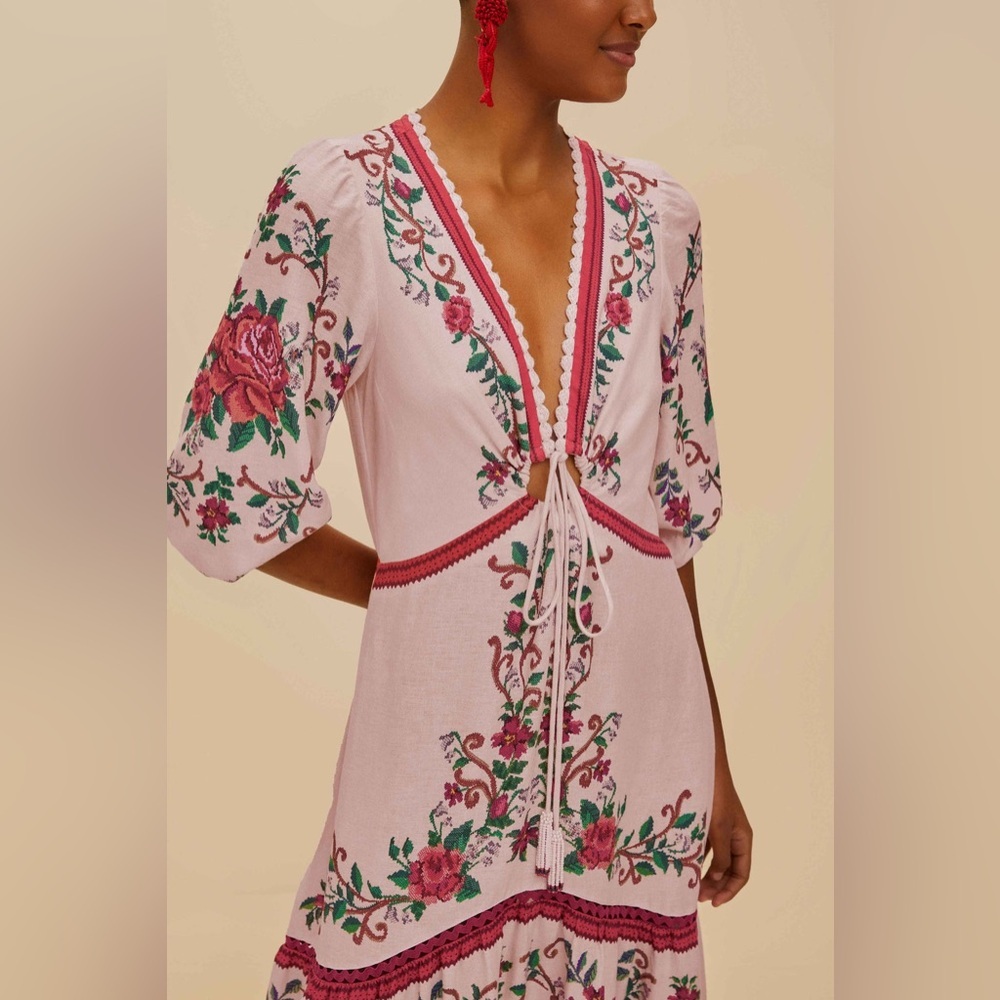 NWT FARM Rio Pink Floral Maxi Dress - Picture 3 of 11